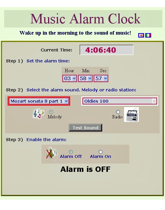 Music Alarm Clock Alarm Programı