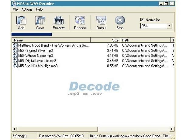 MP3 to WAV Decoder 2.5