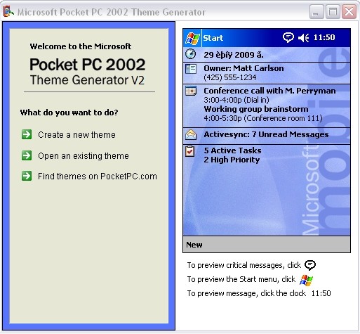 Pocket PC Theme Generator