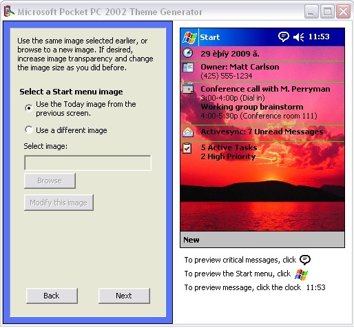 Pocket PC Theme Generator