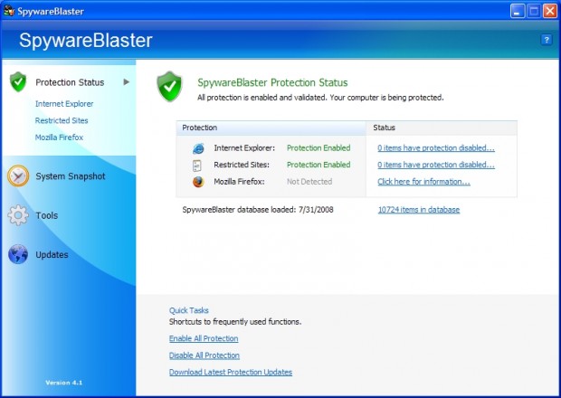 SpywareBlaster SpywareBlaster
