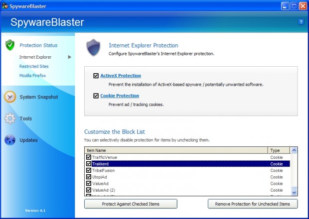 SpywareBlaster SpywareBlaster
