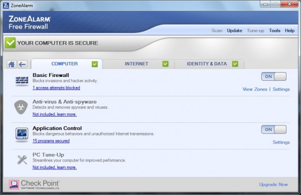 ZoneAlarm Free Firewall Ekran Goruntusu 2