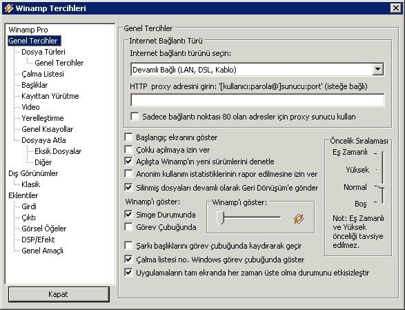 Winamp Ekran Görüntüsü