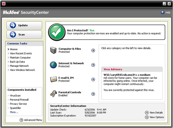 McAfee Total Protection with SiteAdvisor Plus