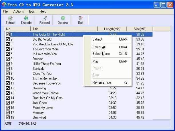 Free CD to MP3 Converter 2.3