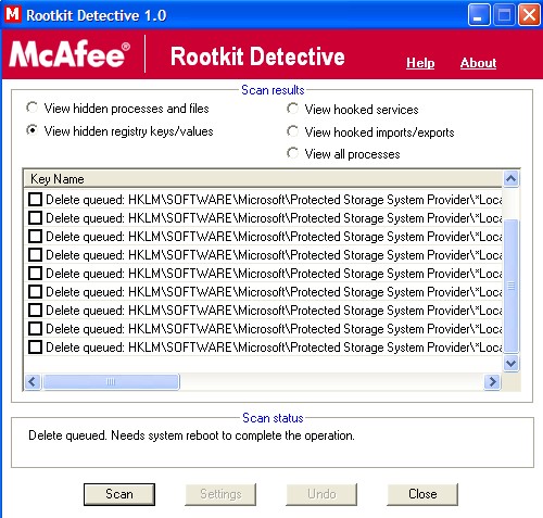 McAfee Rootkit Detective