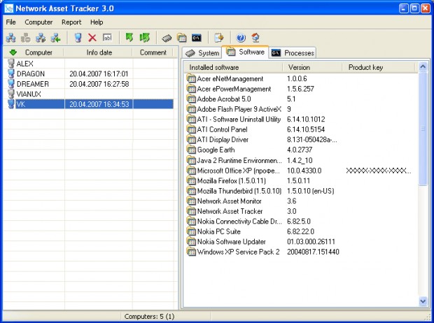 Network Asset Tracker Ekran Goruntusu - Software
