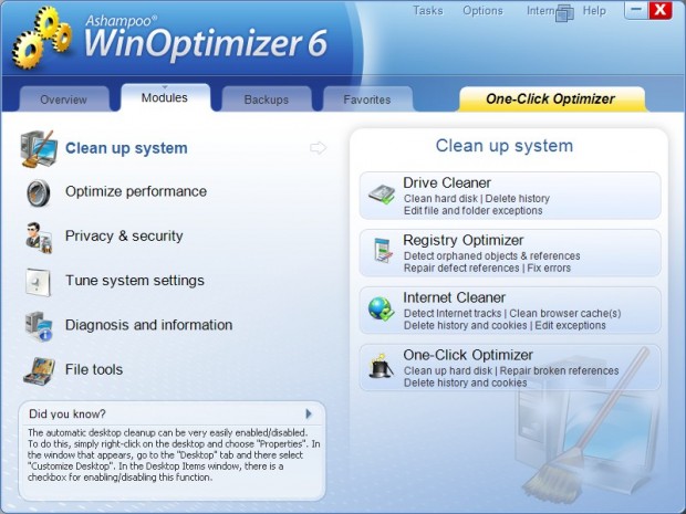Ashampoo WinOptimizer Ekran Görüntüsü