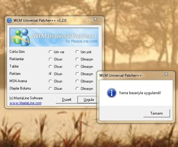 Windows Live Messenger için Çoklu MSN Açma Yaması (WLM Universal Patch)