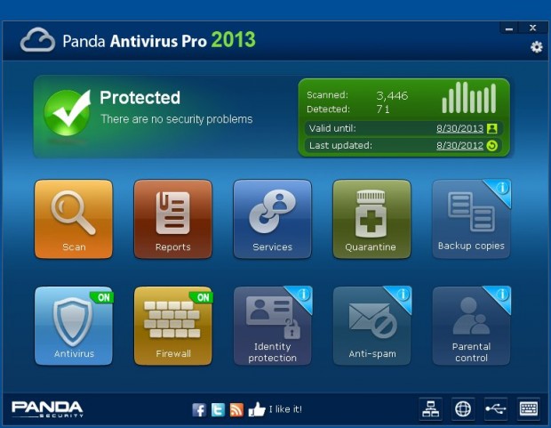 Panda Antivirus Pro Ekran Goruntusu