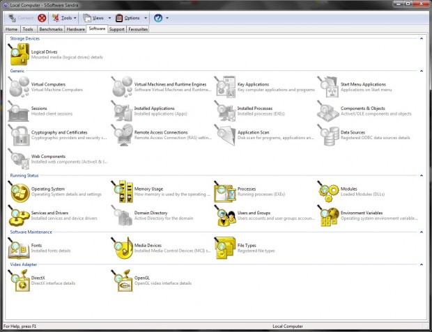 SiSoftware Sandra Lite Ekran Görüntüsü