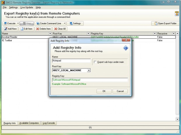 EMCO Remote Registry Exporter