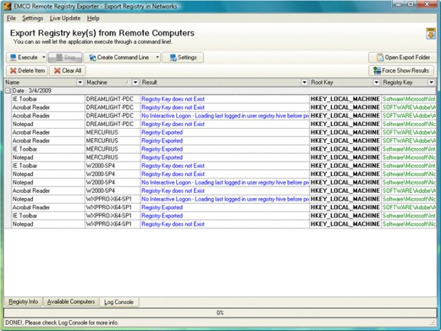 EMCO Remote Registry Exporter