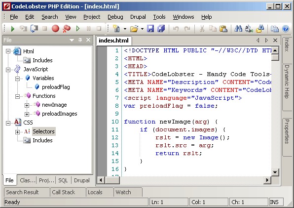 CodeLobster PHP Editionv Ekran Görüntüsü