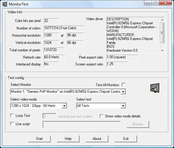 PassMark MonitorTest