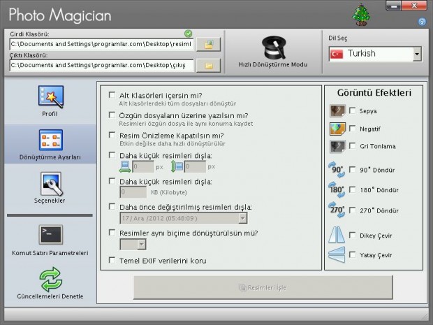Photo Magician Ekran Goruntusu - Ayarlar