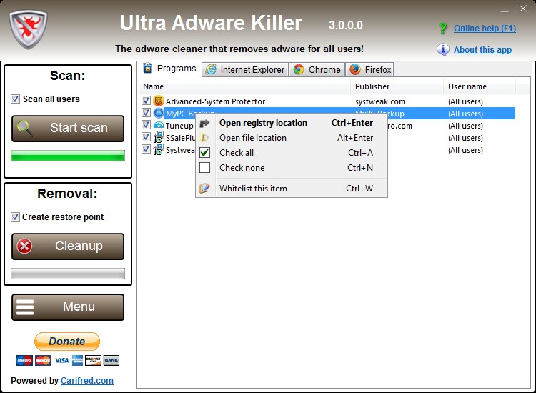 ultra adware killer 4.1.0.0